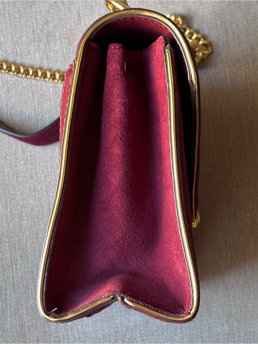 Final sale New Michael Kors Whitney quilted oxblood leather suede shoulder bag - Picture 3 of 16